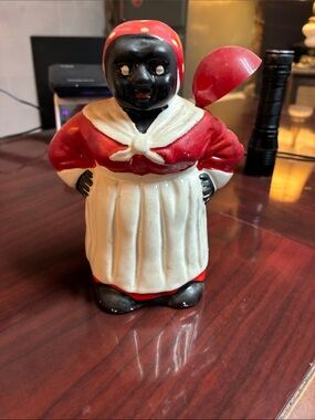 Red and White Ceramic Kitchen Figurine Accent